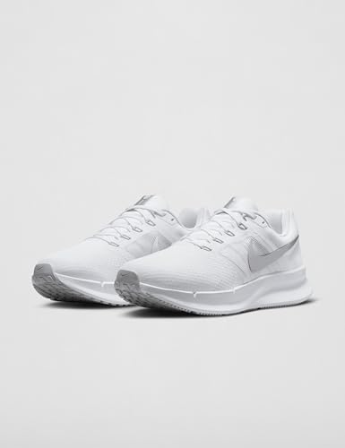 Nike Women's Run Swift 3 Road Running Shoes, White/Metallic Silver-Pure Platinum, 9