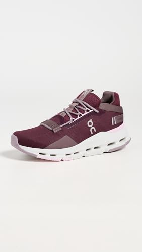 On Women's Cloudnova 2 Sneakers, Maroon/Peony, 7.5 Medium US
