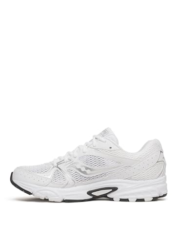 Saucony Unisex Ride Millennium Sneaker, White/Silver, 7.5