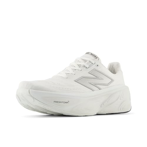 New Balance Men's Fresh Foam X More V5 Running Shoe, White/Reflection/Silver Metallic, 12 M