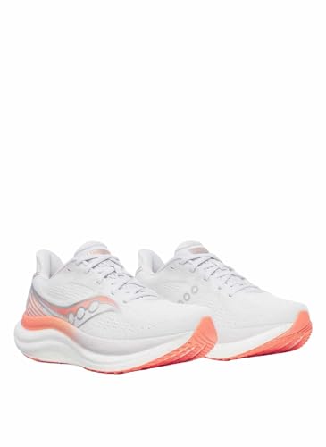 Saucony Women's Triumph 23 Sneaker, White/Wistfu, 8.5