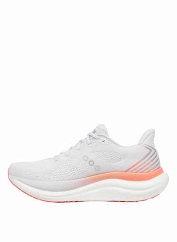 Saucony Women's Triumph 23 Sneaker, White/Wistfu, 8.5