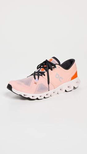 On Women's Cloud X 3 Sneakers, Rose/Sand, Pink, 7.5 Medium US