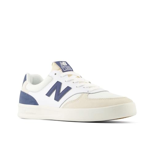 New Balance Men's 300 V3 Court Sneaker, White/Sea Salt/Vintage Indigo, 11 M