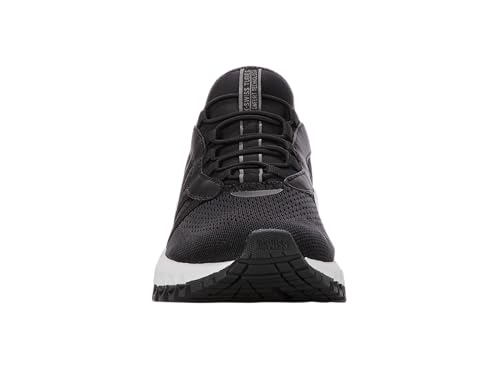 K-Swiss Women's Tubes Slip-On Sneaker, Black/White/Smoked Pearl, 7.5 M