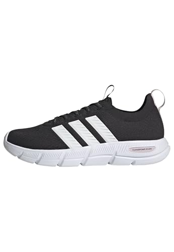 adidas Women's Cloudfoam Flex - Slounge, Black/White/Almost Pink, 9