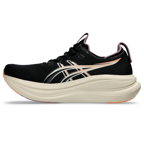 ASICS Women's Gel-Nimbus 28 Running Shoes, 8, Black/Taro Purple