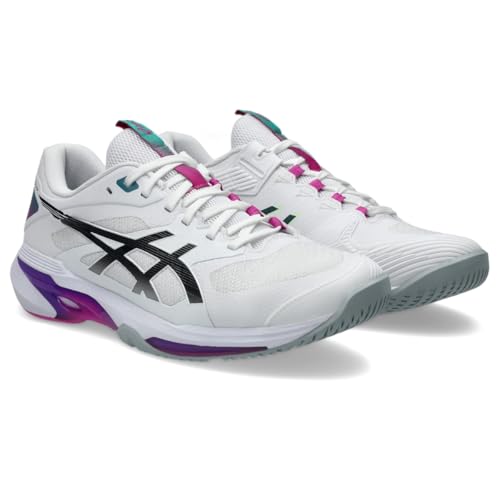 ASICS Men's Solution Speed FlyteFoam 4 Tennis Shoes, 10, White/Digital Sakura