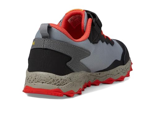 Saucony® Kids Peregrine Shield KDZ A/C Sneakers for Kids – Leather Upper – PET Lining – Rugged Outsole Grey/Red/Yellow 3.5 Big Kid M