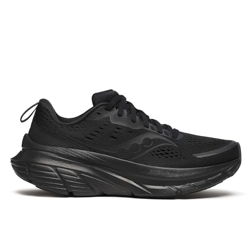 Saucony Women's Guide 18 Sneaker, Black/Black/Black, 11