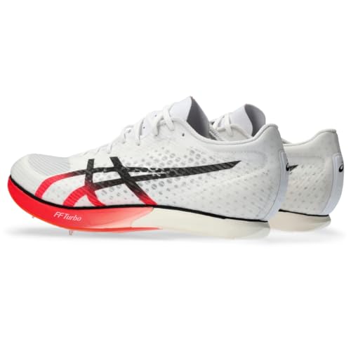 ASICS Unisex METASPEED MD Track & Field Shoe, 10.5M / 12W, White/Black