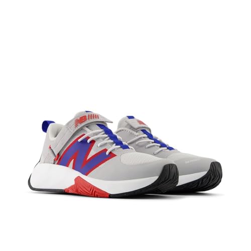 New Balance Kid's FuelCell Play V1 Hook and Loop Running Shoe, Raincloud/Team Royal/Team Red, 1 M Little Kid