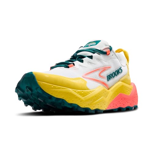 Brooks Women’s Caldera 8 Ultra Trail Running Shoe - Bit of Blue/Quince/Flame - 6.5 Medium