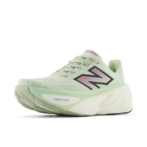 New Balance Women's Fresh Foam X More V5 Running Shoe, Natural Mint/Purple Fuchsia/Black, 8