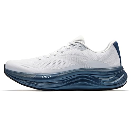 ANTA Men’s PG7 Running Shoes Cushioning Comfortable Breathable Athletic Workout Gym Cross Trainer Sports Sneakers, Gray/Navy Blue, 11.5