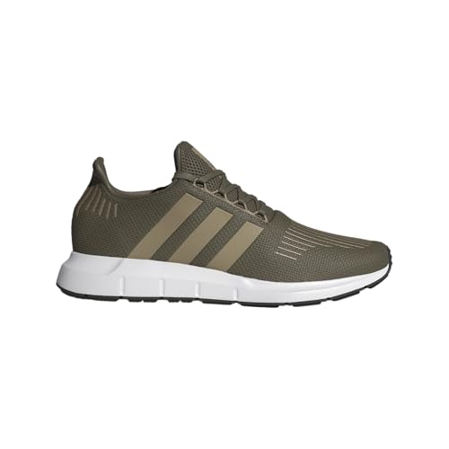 adidas Men's Swift Run 1.0, Olive Strata/Blanch Cargo/White, 9.5