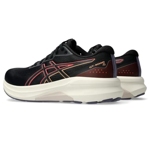 ASICS Women's GT-4000 4 Running Shoes, 8, Black/Coral Reef
