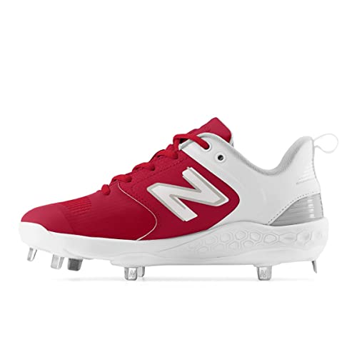 New Balance Women's Fresh Foam X Velo V3 Metal Softball Shoe, Red/White, 7.5 Medium US