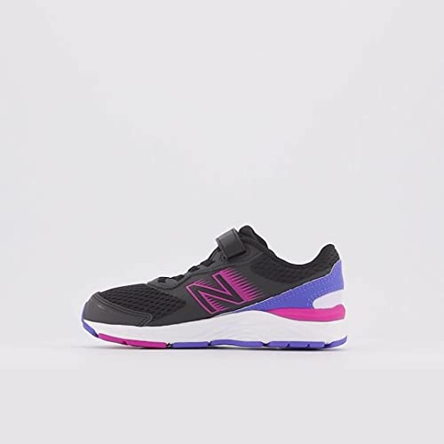New Balance Kid's 680 V6 Hook and Loop Running Shoe, Black/Magenta Pop/Aura, 3 Infant