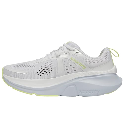 Saucony Women's Guide 18 Sneaker, White/Ice Melt, 10 Wide