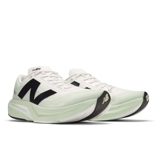 New Balance Men's FuelCell Rebel V4 Running Shoe, Clay Ash/White/Black, 4 M