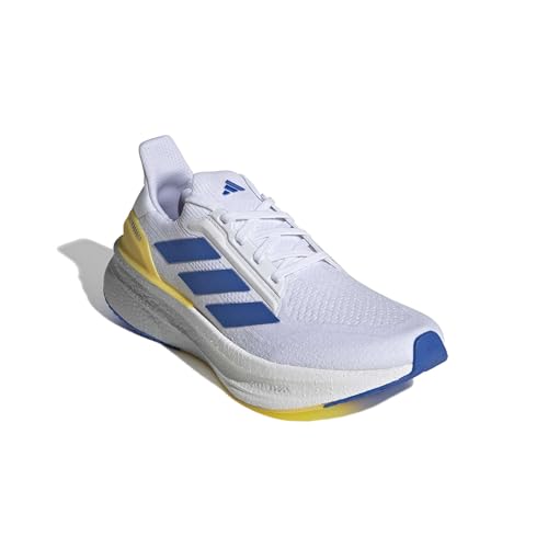 adidas Men's Ulraboost 5X, White/Blue/Yellow, 11