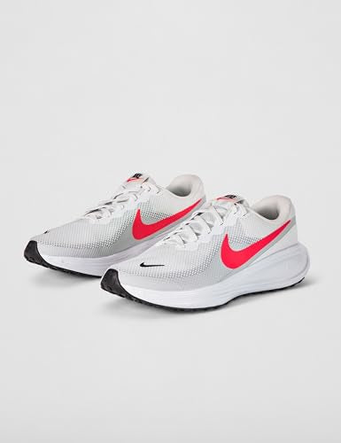Nike Men's Revolution 8 Road Running Shoes, White/Bright Crimson-Pure Platinum-Black, 9