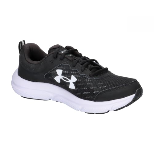 Under Armour Men's Charged Assert 10 Shoes, (001) Black/Black/White, 11.5