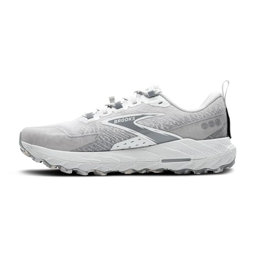 Brooks Men’s Cascadia 18 Mountain Trail Running Shoe - Oyster/Primer Grey/Coconut - 8.5 Medium