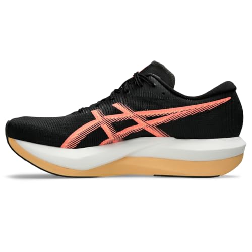 ASICS Unisex Magic Speed 5 Running Shoes, 10.5M / 12W, Black/Sun Coral
