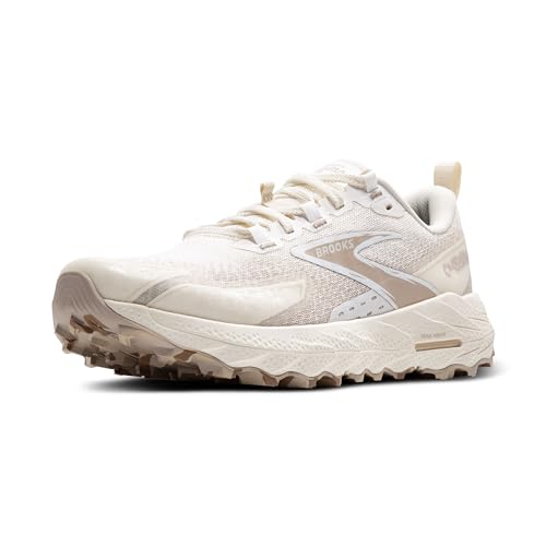 Brooks Women’s Cascadia 18 Mountain Trail Running Shoe - Coconut/Chateau/White - 8 Medium