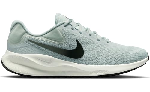 Nike Revolution 7 Men's Road Running Shoes (FB2207-011, Light Silver/Light Army/Pale Ivory/Sequoia) Size 11.5