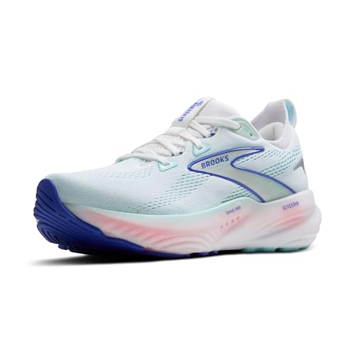 Brooks Women’s Glycerin 22 Neutral Running Shoe - White/Limpet Shell/Amparo Blue - 9.5 Medium