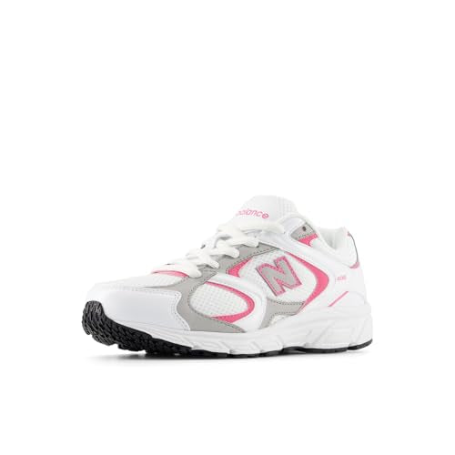 New Balance Kid's 408 V1 Lace-Up Sneaker, Nb 103 White/Pink Satin, 5.5 W Big Kid