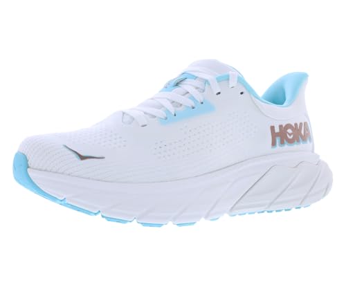 HOKA Arahi 7 Womens Shoes Size 7, Color: Frost/Rose Gold