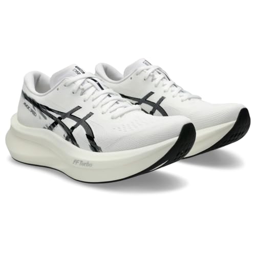ASICS Women's Magic Speed 4 Running Shoes, 12, White/Black
