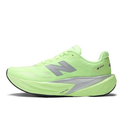 New Balance Men's FuelCell Rebel V5 Running Shoe, Mint Flash/Lab Green/Silver Metallic, 10.5 M