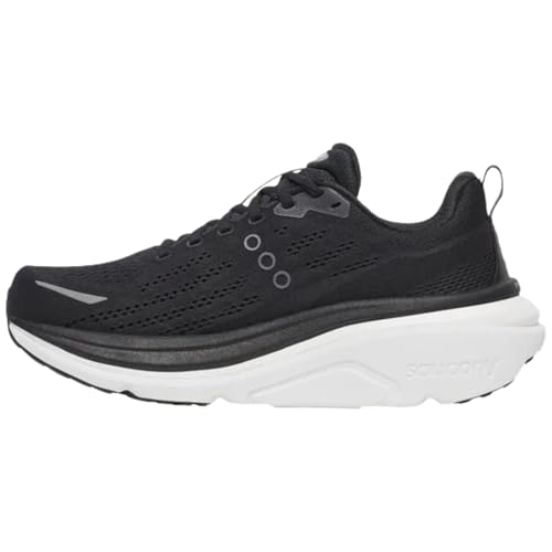 Saucony Men's Hurricane 25 Sneaker, Black/White, 11