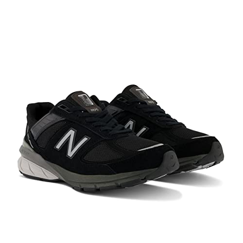 New Balance Women's Made in US 990 V5 Sneaker, Black/Silver, 5 N US