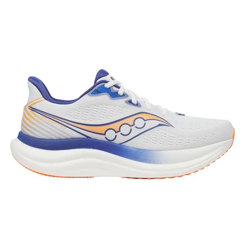 Saucony Men's Triumph 23 Sneaker, White/Azurit, 10