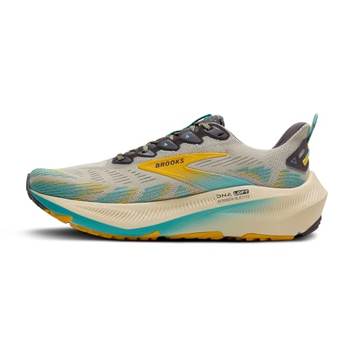 Brooks Men's Ghost Trail, Off-Road Running Shoe for Rugged Terrain - Bleached Sand/Rabbit/Bluefish - 9 Medium
