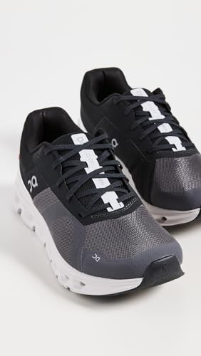 On Men's Cloudrunner Sneakers, Eclipse/Frost, Black, 7 Medium US
