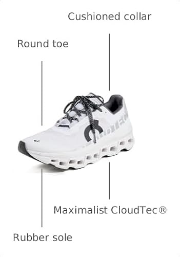 On Women's Cloudmonster Sneakers, All White, 10 Medium US
