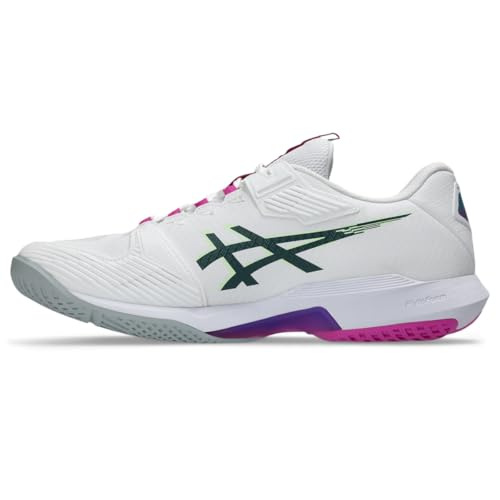 ASICS Men's Solution Speed FlyteFoam 4 Tennis Shoes, 10, White/Digital Sakura