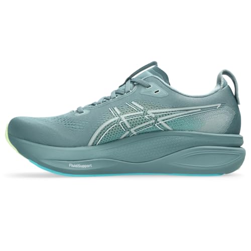 ASICS Men's Gel-Kayano 33 Running Shoes, 12.5, Foggy Teal/Illuminate Yellow