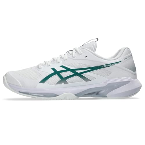 ASICS Men's Solution Speed FF 4 Tennis Shoes, 11.5, White/Pitch Green