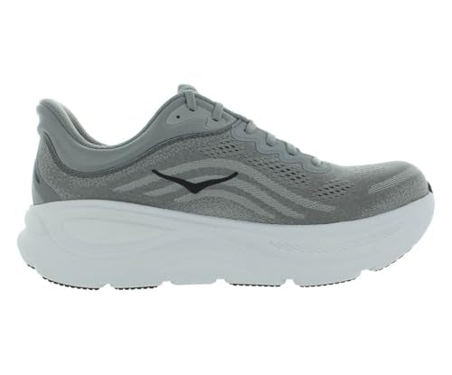 HOKA Bondi 9 Mens Shoes Size 11, Color: Galactic Grey/Stellar Grey