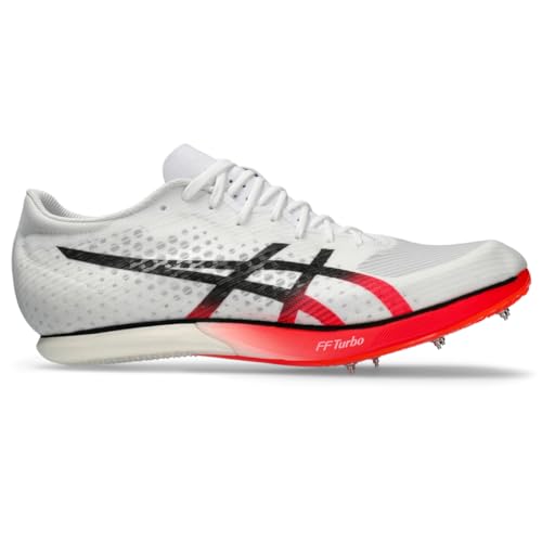 ASICS Unisex METASPEED MD Track & Field Shoe, 10.5M / 12W, White/Black