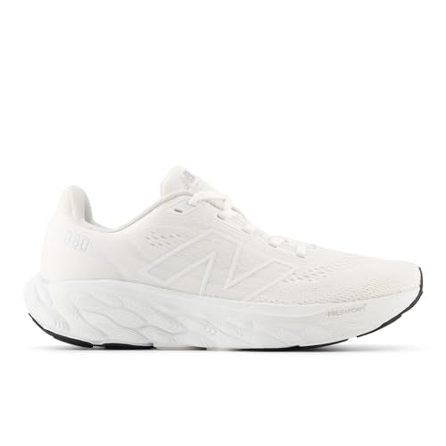 New Balance® Fresh Foam X 880v14 Shoes for Women – Mesh Upper – Cotton Lining – Signature Branding White/Silver Metallic 7.5 D - Wide