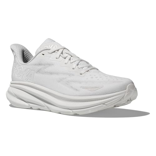 HOKA Clifton 9 Women's Performance Road Running Shoes Sneakers (White/White, US Footwear Size System, Adult, Women, Numeric, Medium, 10.5)